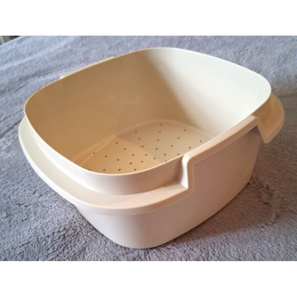 Tupperware #887-12 Replacement Steamer Insert Almond Cream Steam & Store Vintage - Picture 2 of 3
